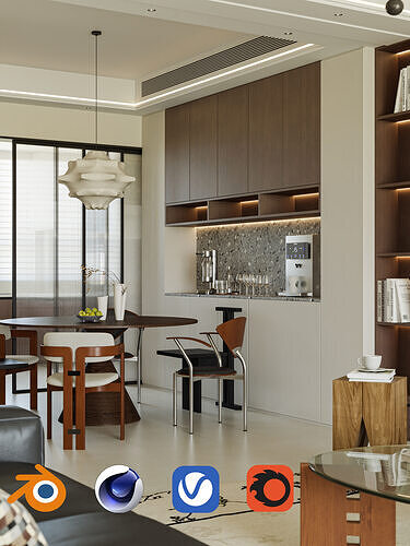 Modern Oriental Apartment Interior 054 3D model