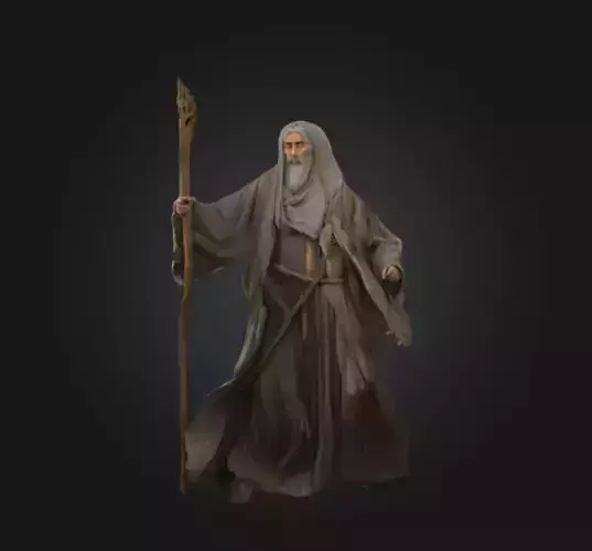 Gandalf the grey low poly 3D model