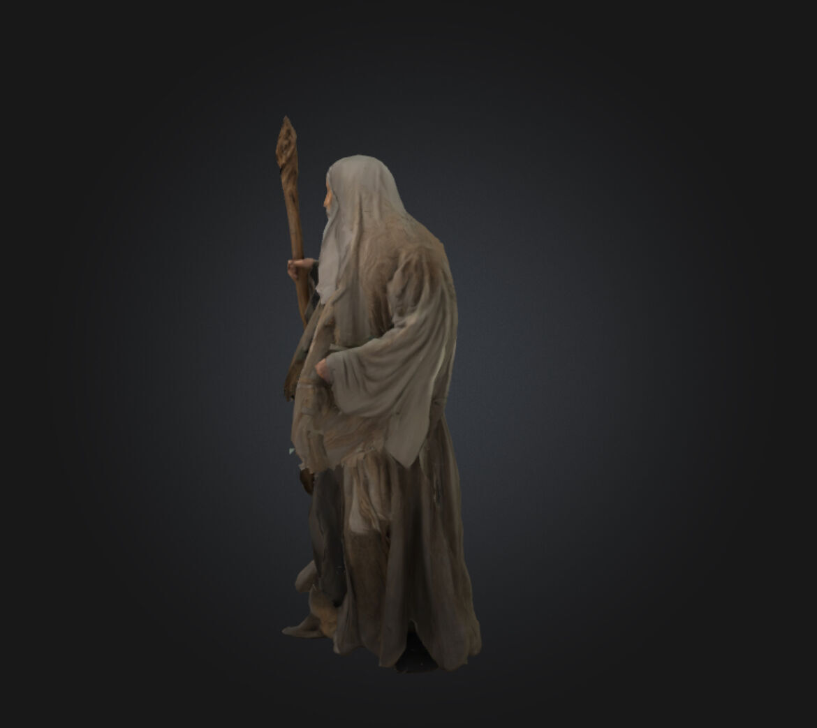Gandalf the grey low poly 3D model_1