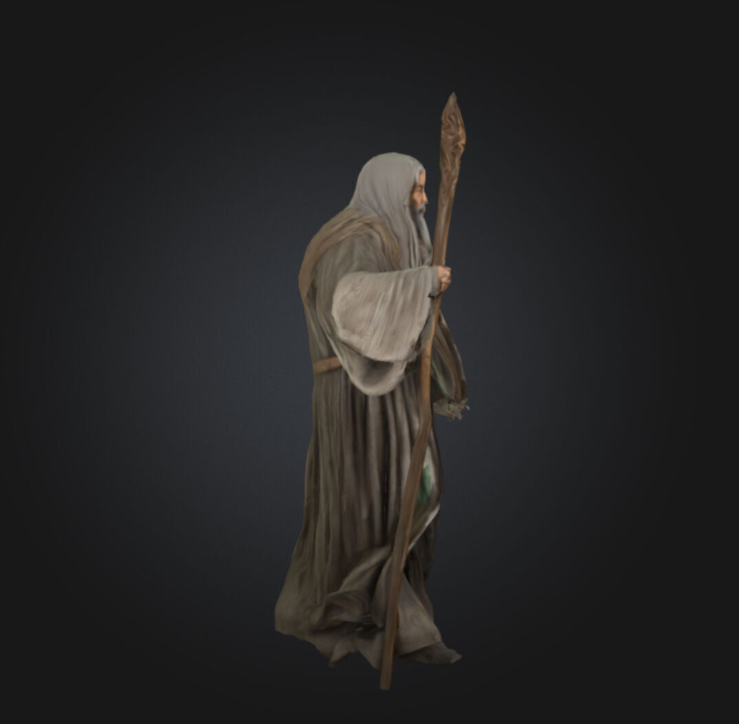 Gandalf the grey low poly 3D model_3
