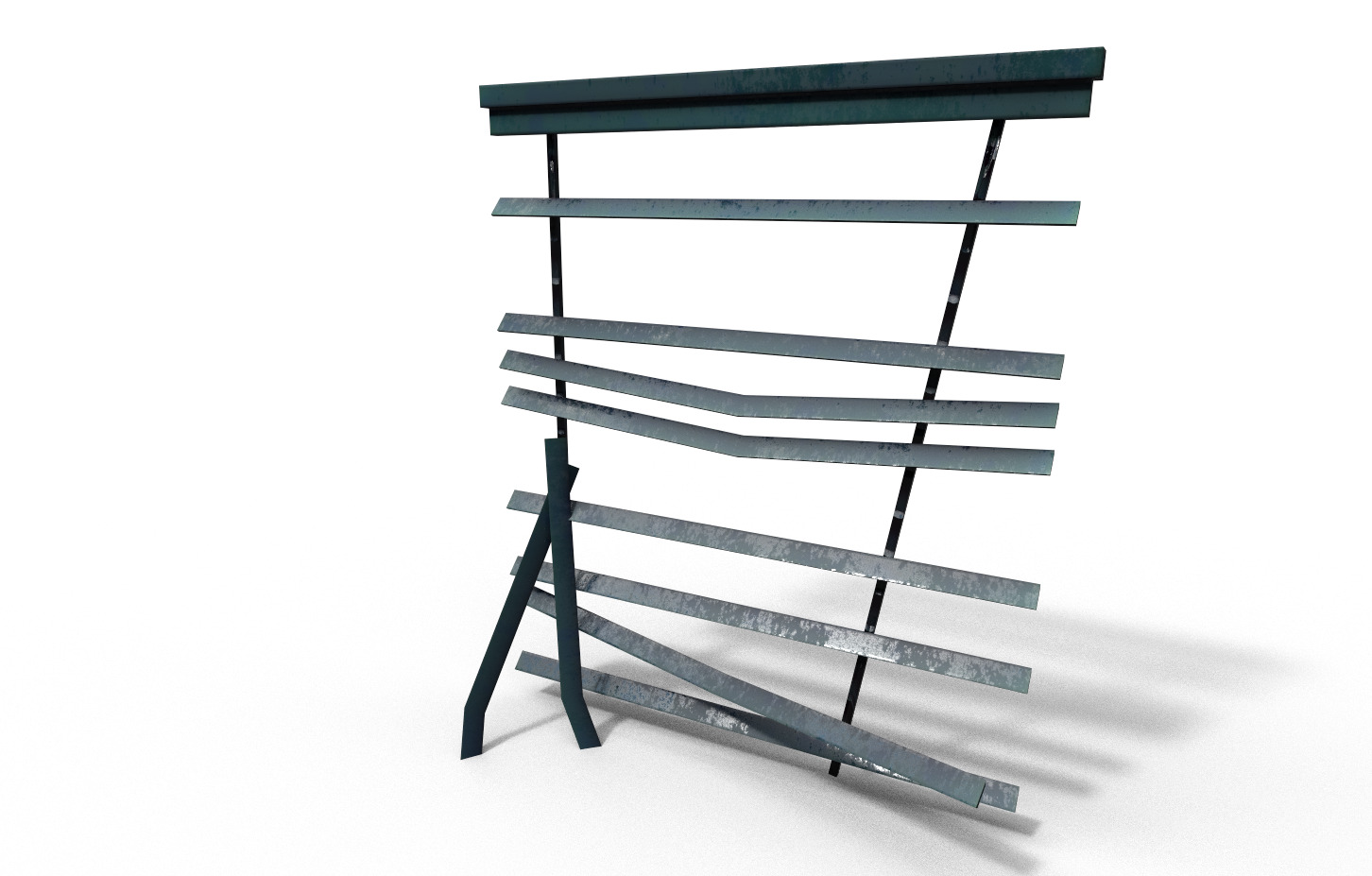 Old curtains Low-poly 3D model_3