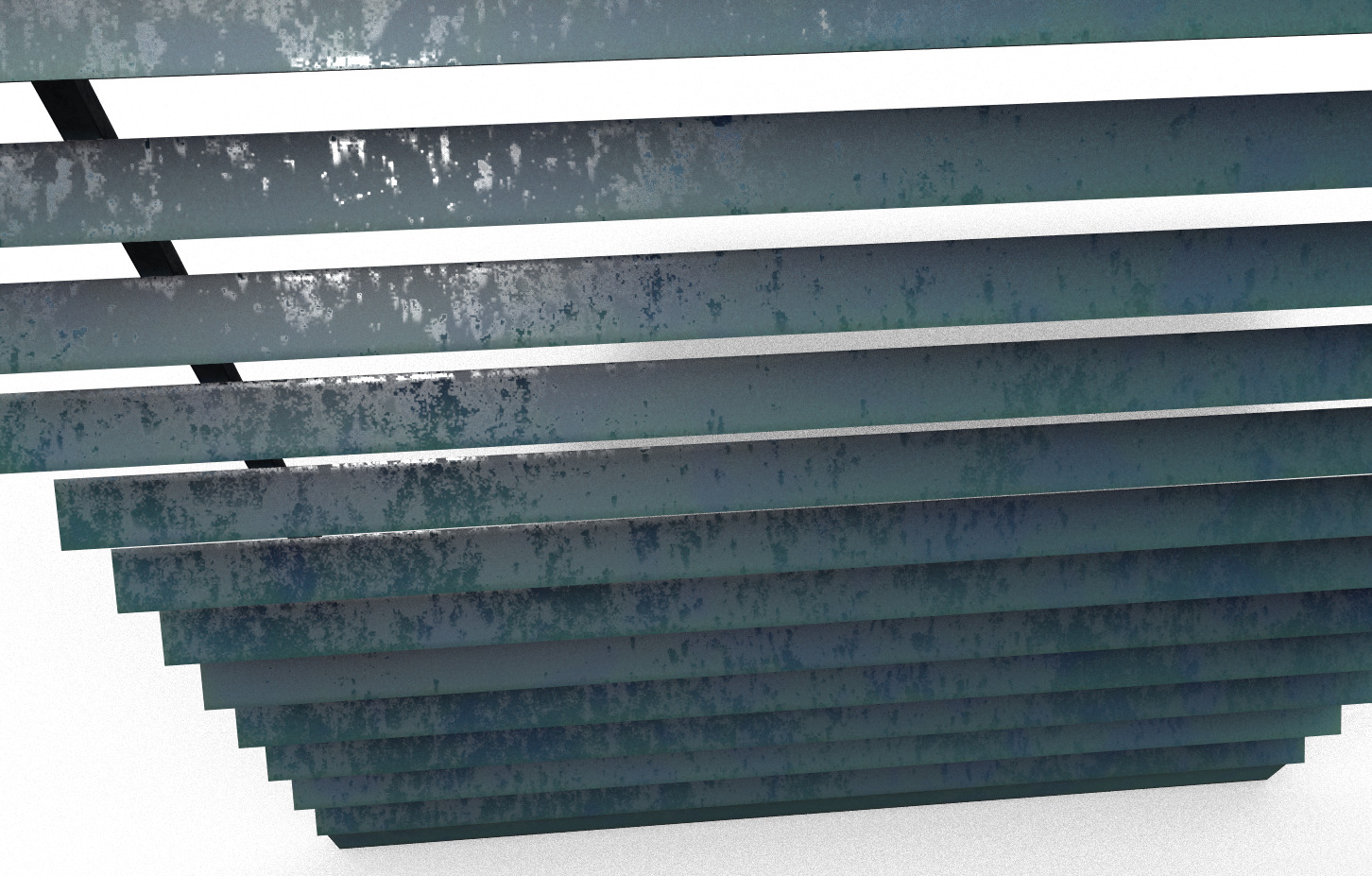 Old curtains Low-poly 3D model_4