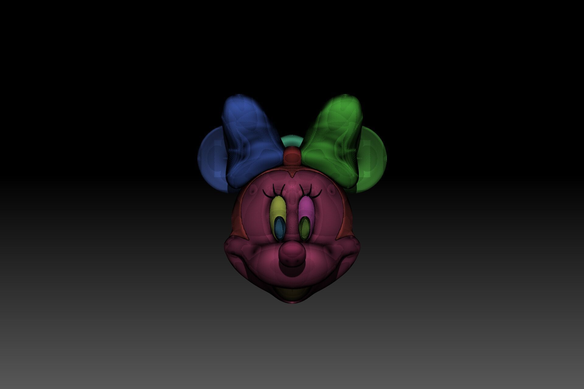 Mickey Mouse keychain 3D model STL FOR 3D PRINTING 3D print model_5