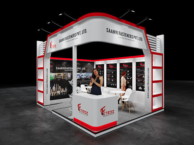 Exhibition Stand 5x4 2Sides D5V1 3D model 3D model