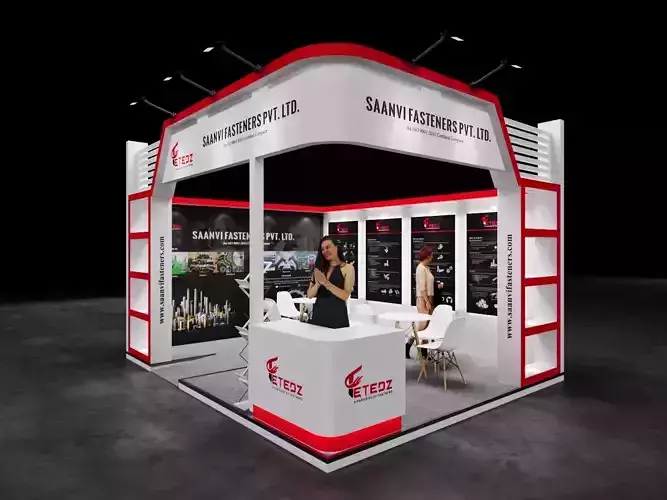 Exhibition Stand 5x4 2Sides D5V1 3D model