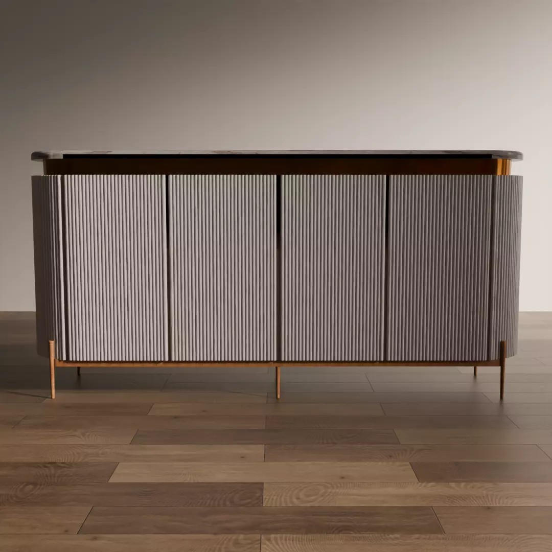 Modern Fluted Console Table Low-poly 3D model