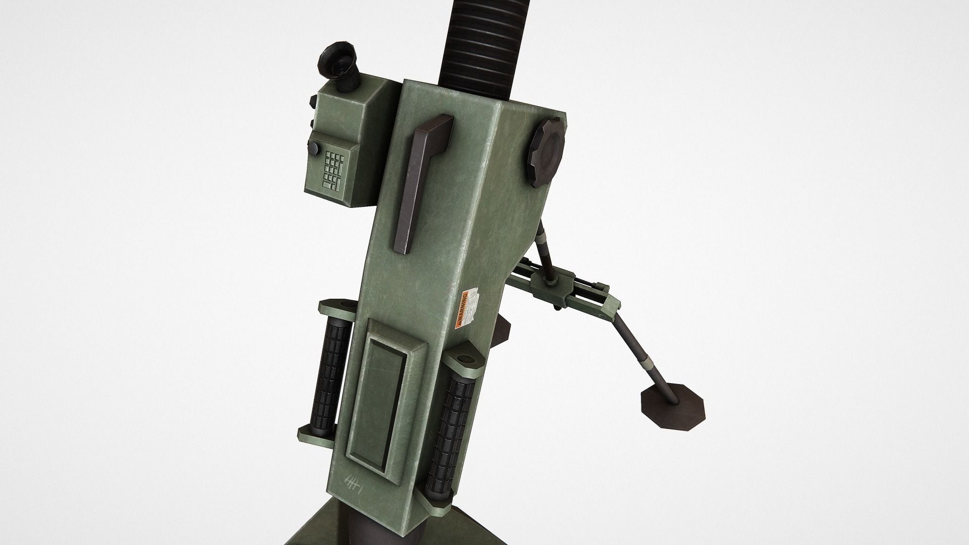 Mortar military weapon Low-poly 3D model_3