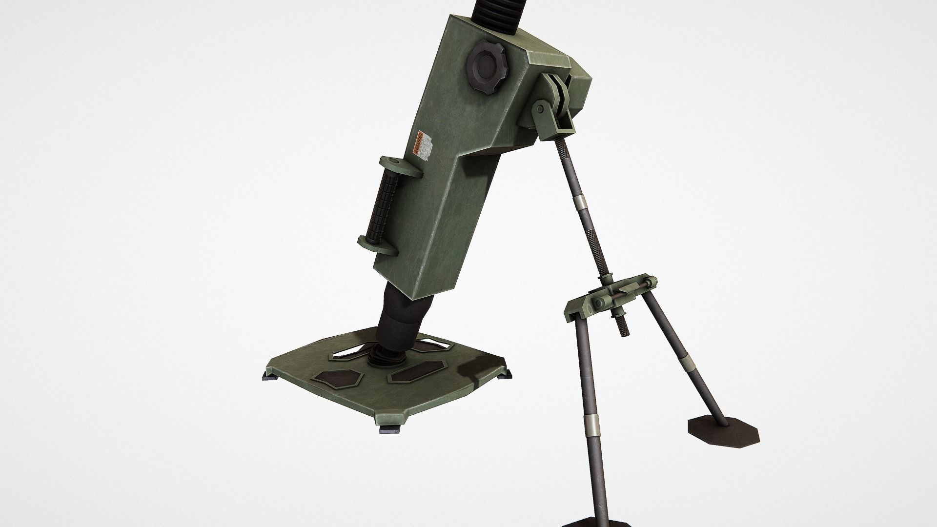 Mortar military weapon Low-poly 3D model_7