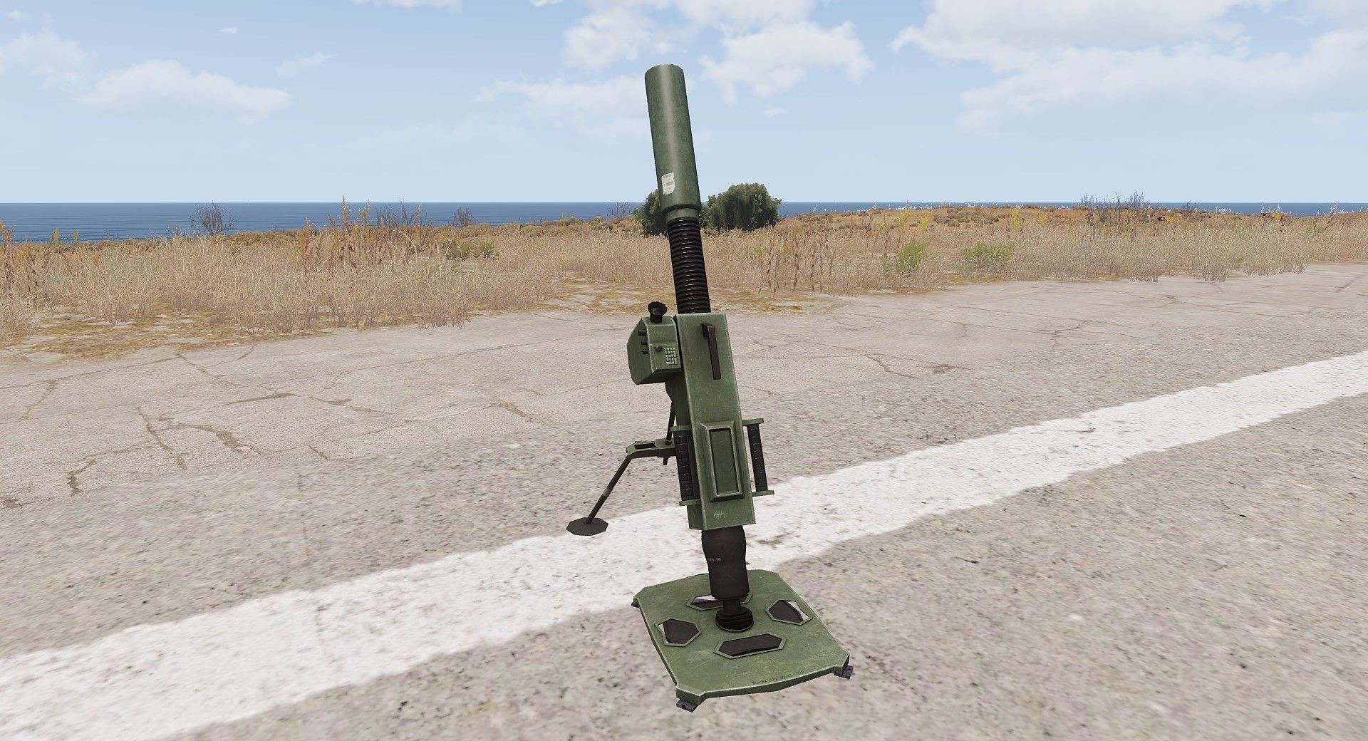Mortar military weapon Low-poly 3D model_11
