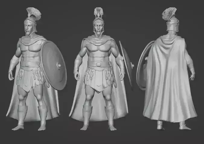 Spartan Hoplite - High-Detail 3D Character Sculpt for Printing 