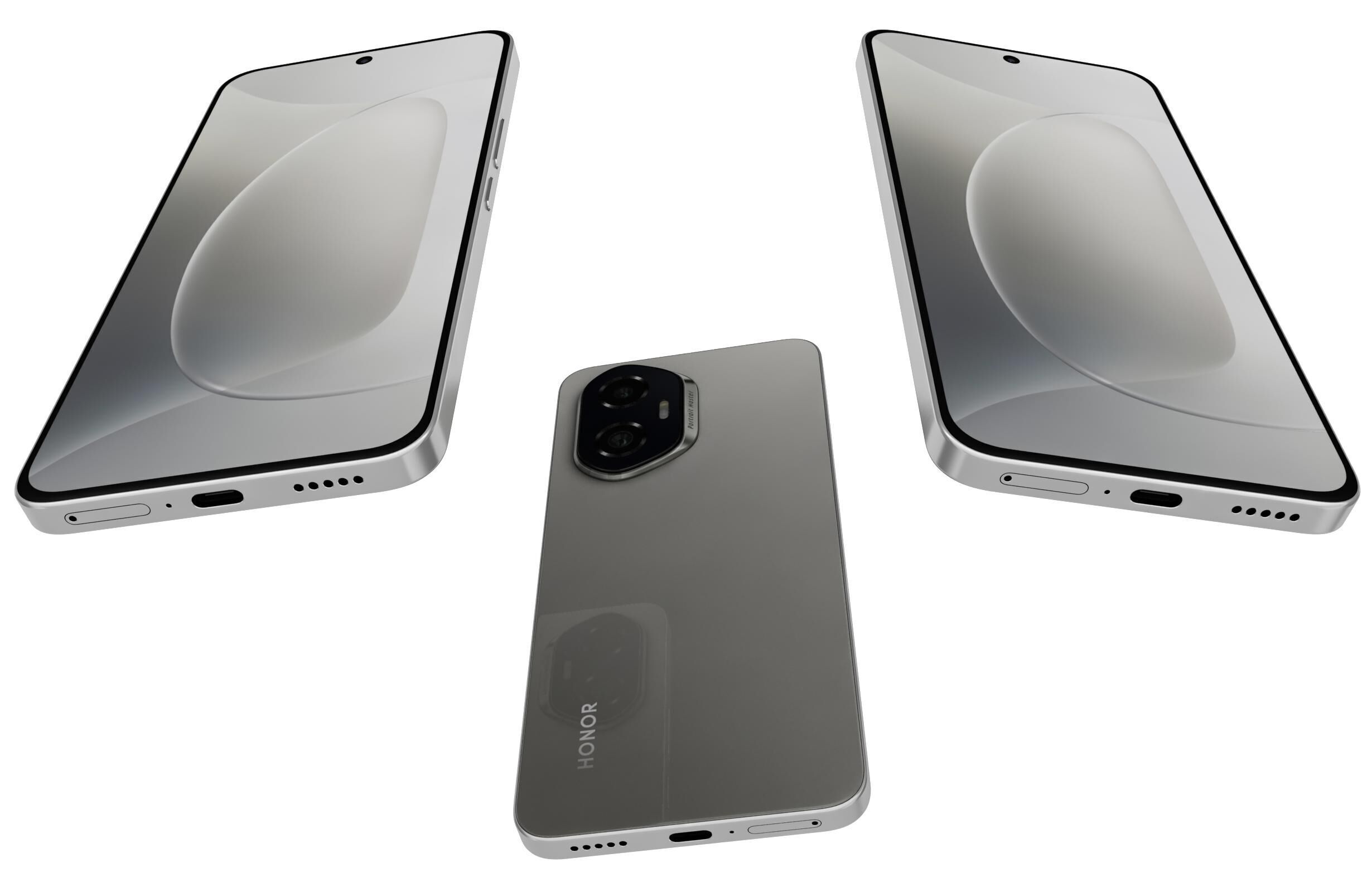 Honor 300 Gray 3D model_2