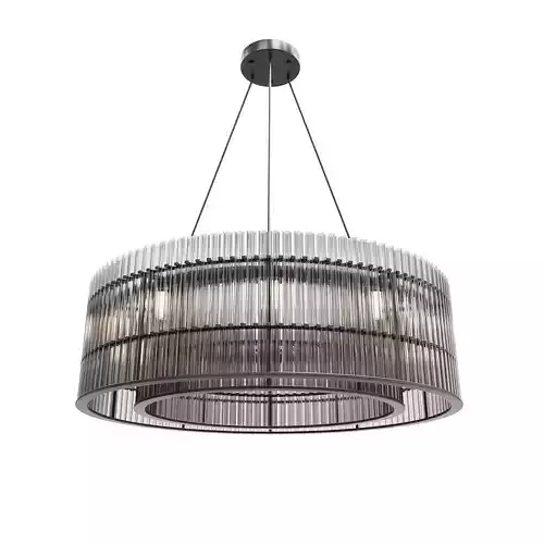Pendant lamp transparent glass black metal
