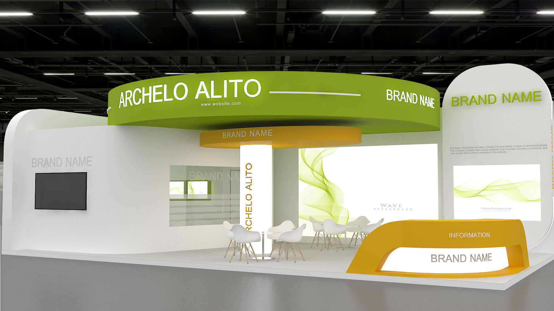 exhibition booth stand 3d model tradeshow 3D model_3