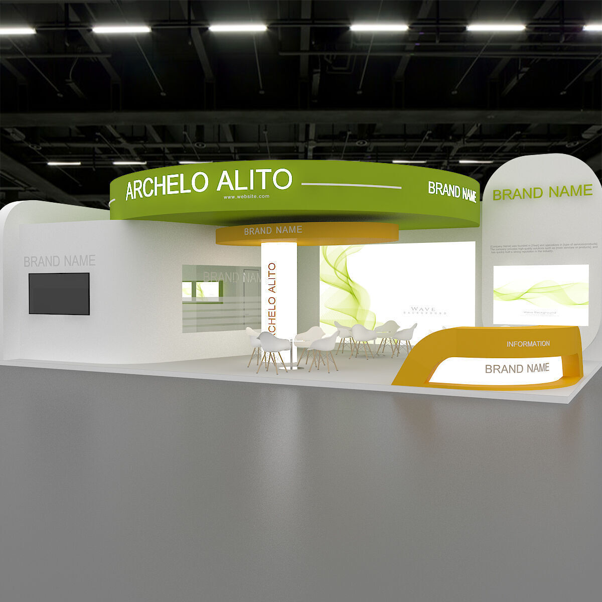 exhibition booth stand 3d model tradeshow 3D model_1