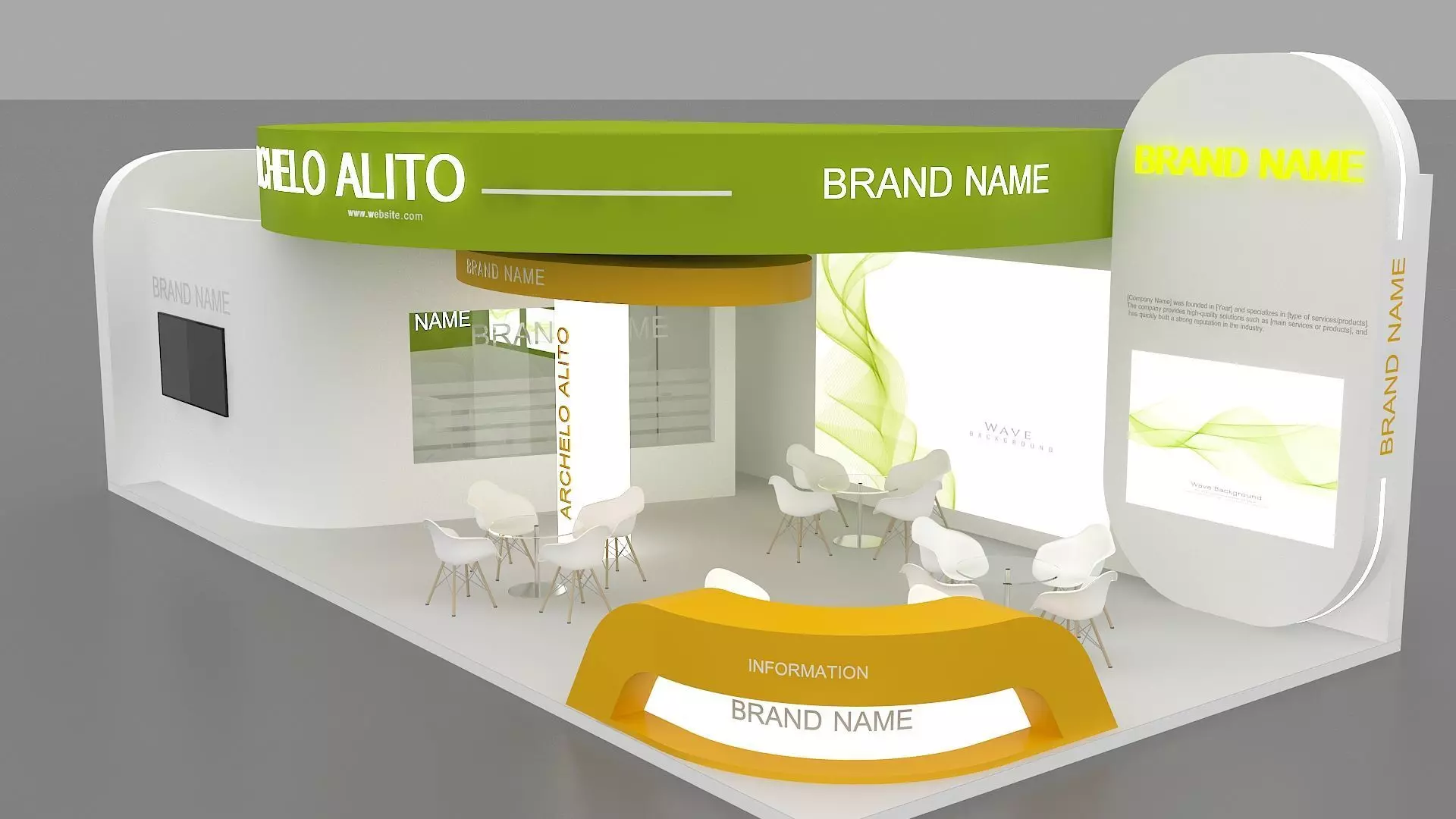 exhibition booth stand 3d model tradeshow 3D model_0