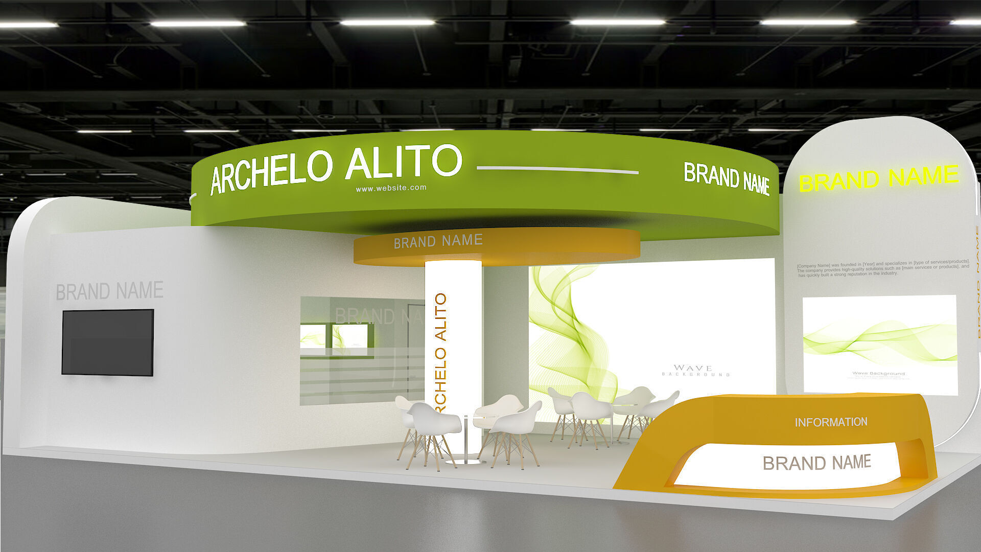 exhibition booth stand 3d model tradeshow 3D model_4