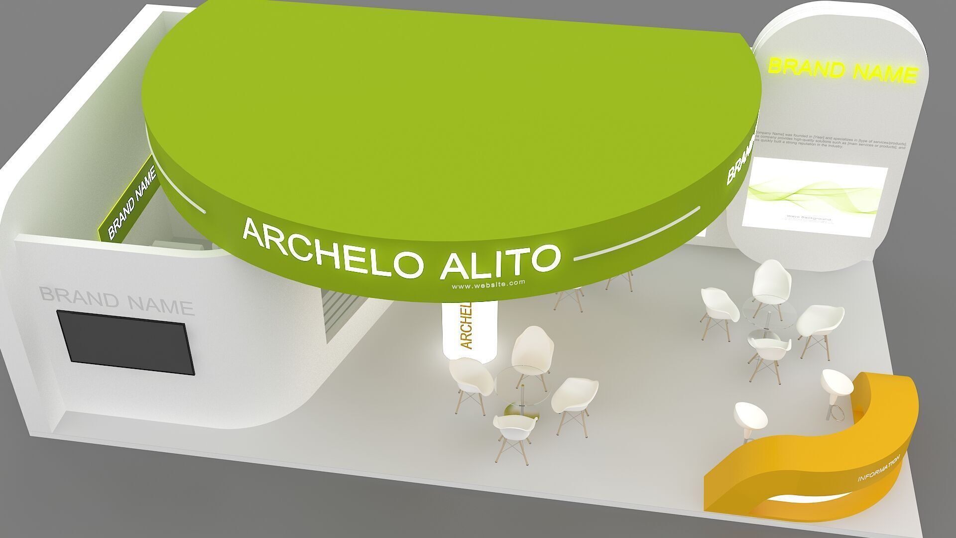 exhibition booth stand 3d model tradeshow 3D model_7