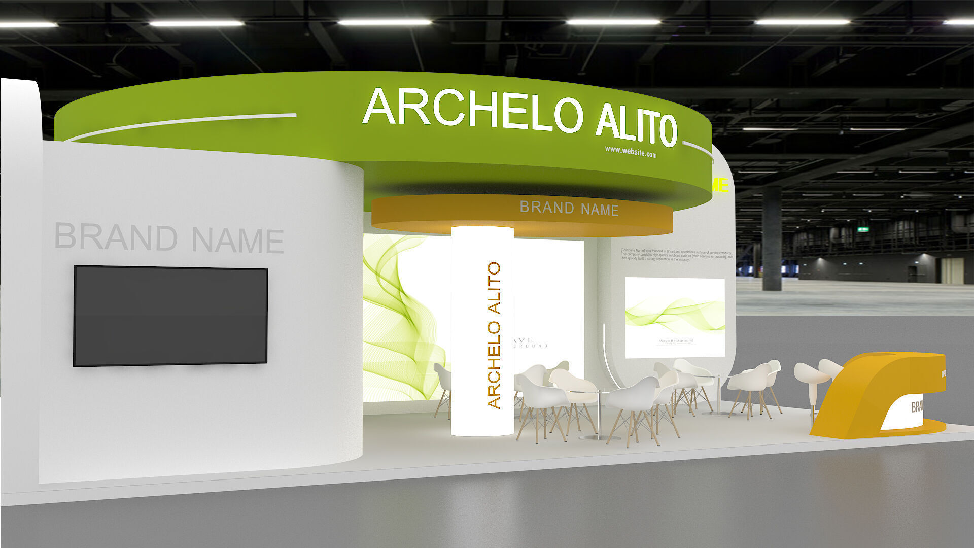 exhibition booth stand 3d model tradeshow 3D model_6