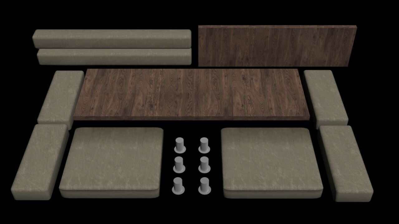 Lavi Three-seater sofaLavi Three-seater sofa Low-poly 3D model_19