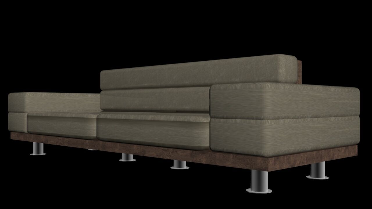 Lavi Three-seater sofaLavi Three-seater sofa Low-poly 3D model_10