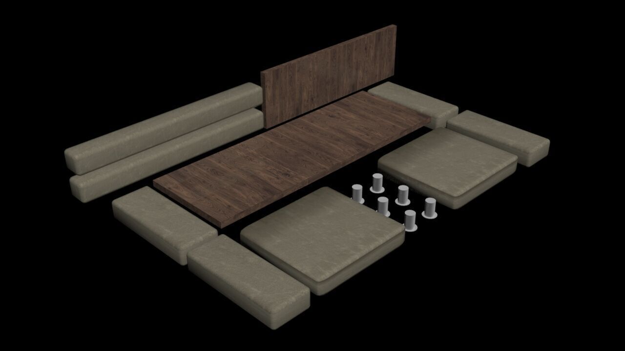 Lavi Three-seater sofaLavi Three-seater sofa Low-poly 3D model_18