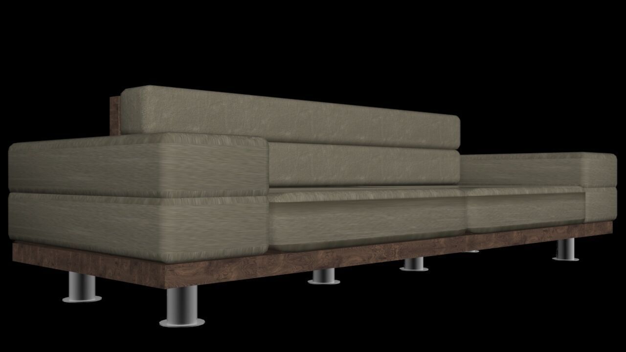 Lavi Three-seater sofaLavi Three-seater sofa Low-poly 3D model_8