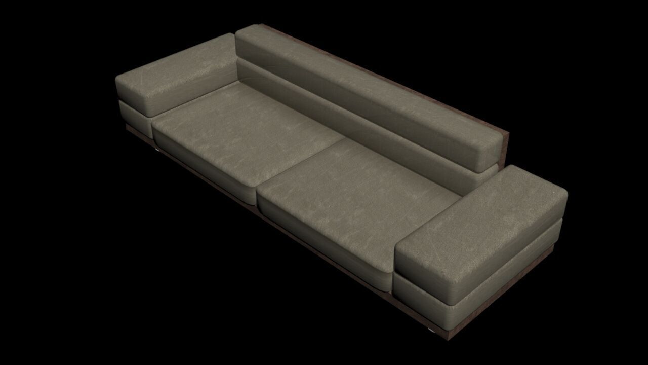 Lavi Three-seater sofaLavi Three-seater sofa Low-poly 3D model_2