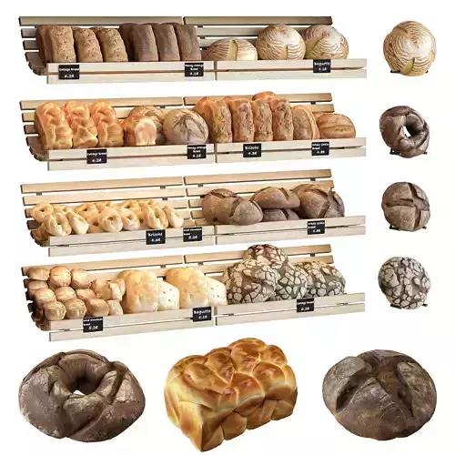 Shelves with bread