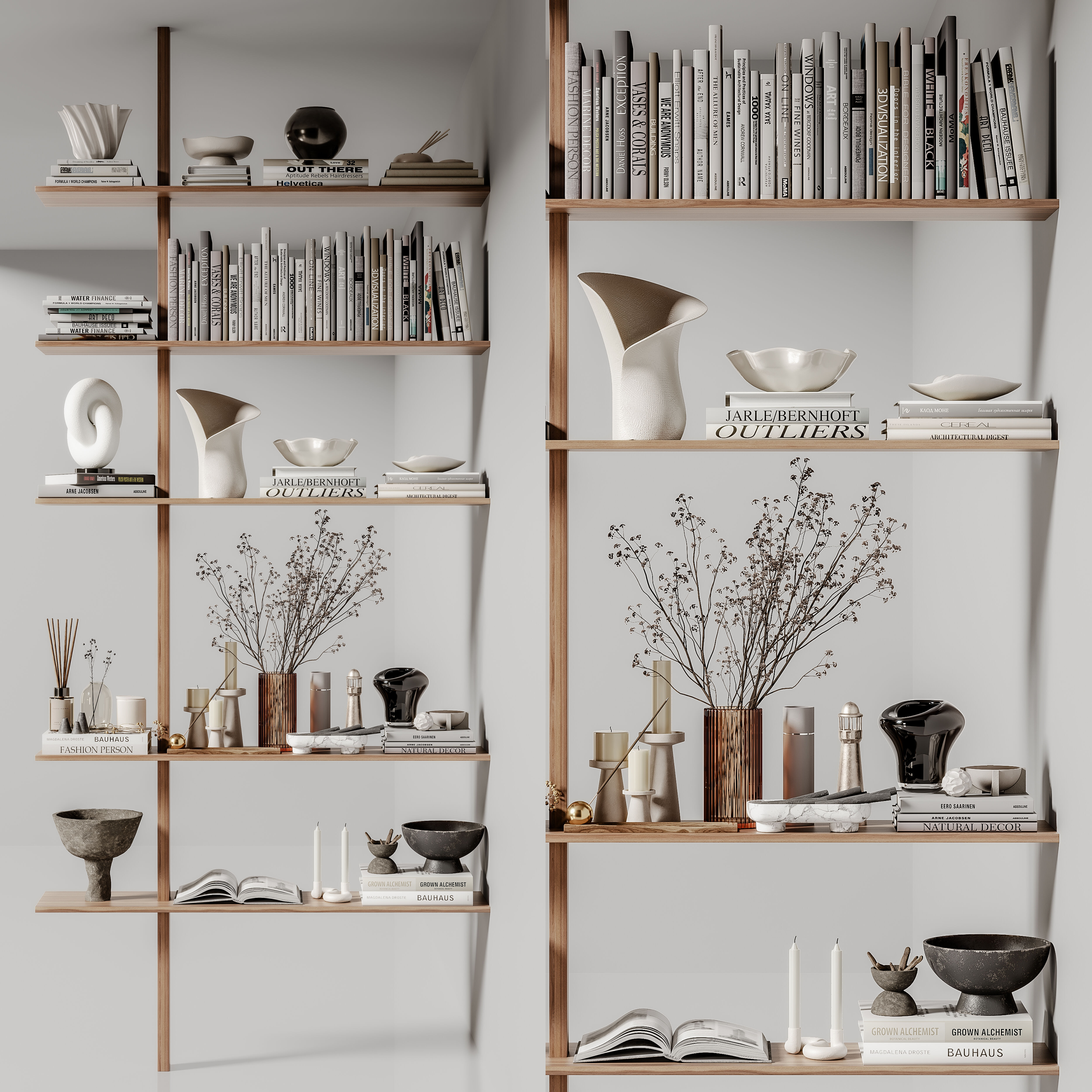 rack Minimalistic wooden shelving 07 3D model_1