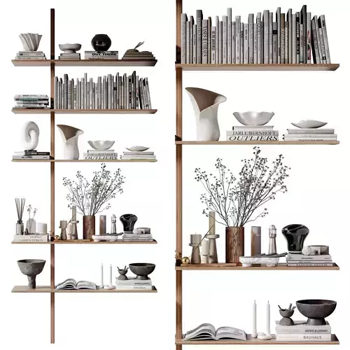 rack Minimalistic wooden shelving 07