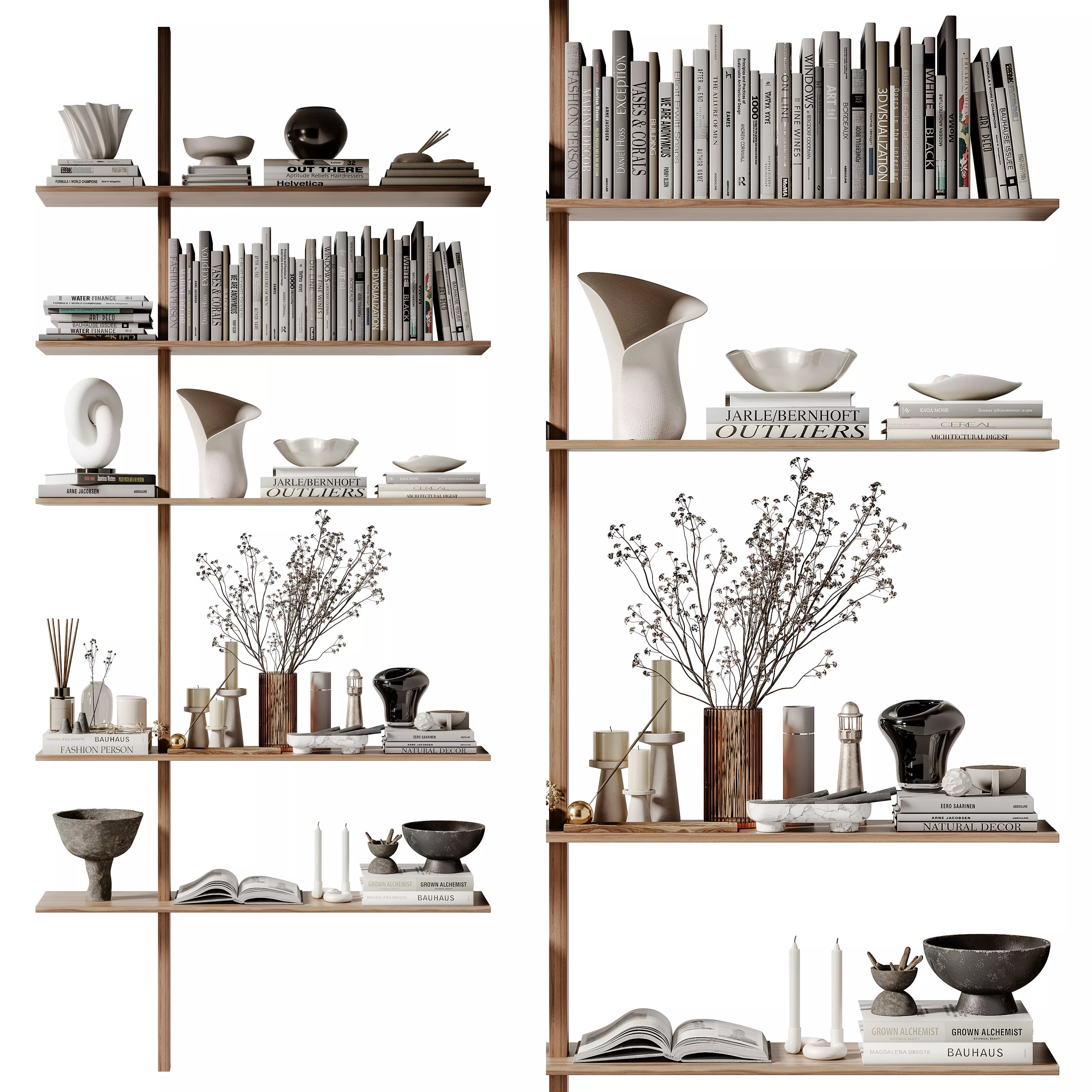 rack Minimalistic wooden shelving 07 3D model_0