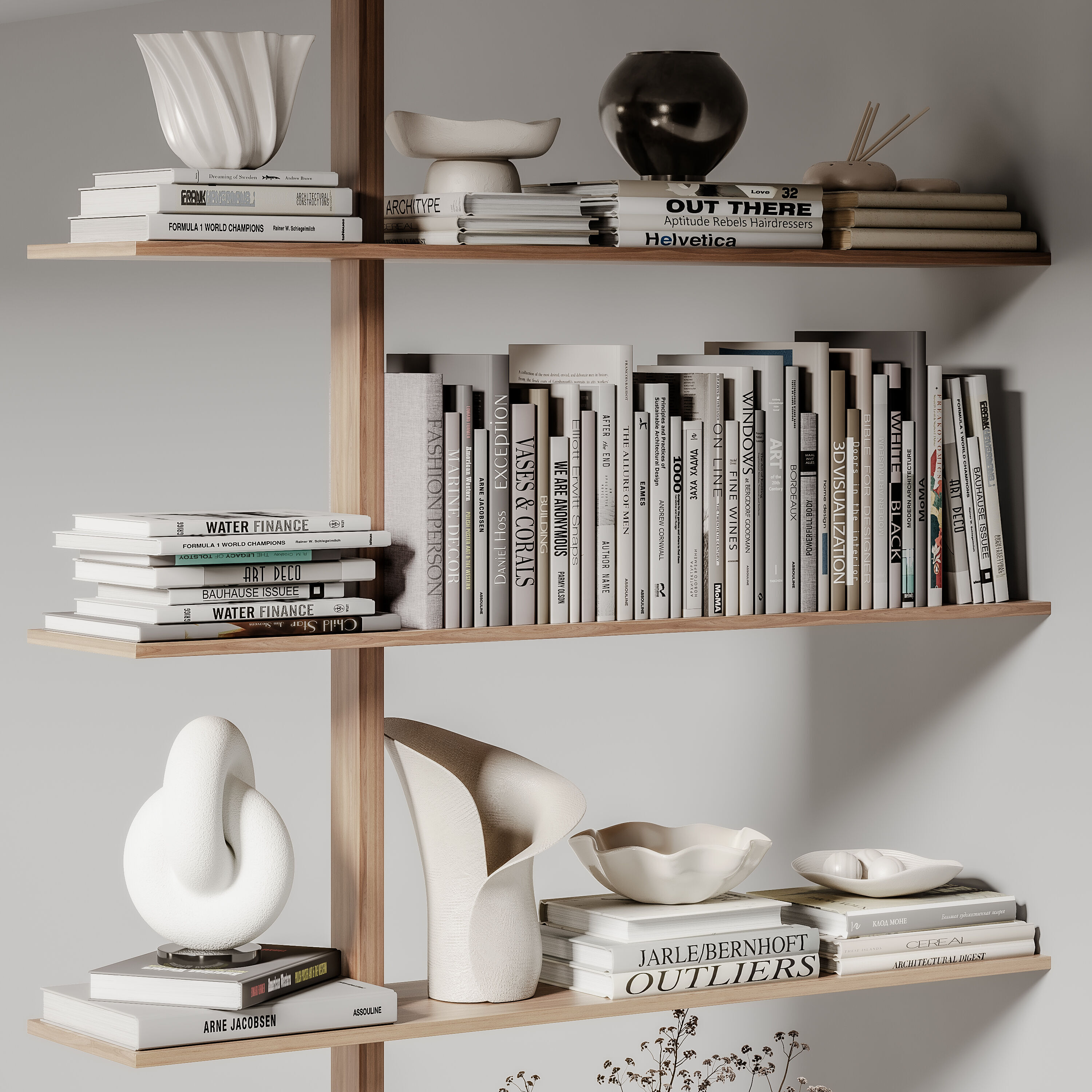 rack Minimalistic wooden shelving 07 3D model_3