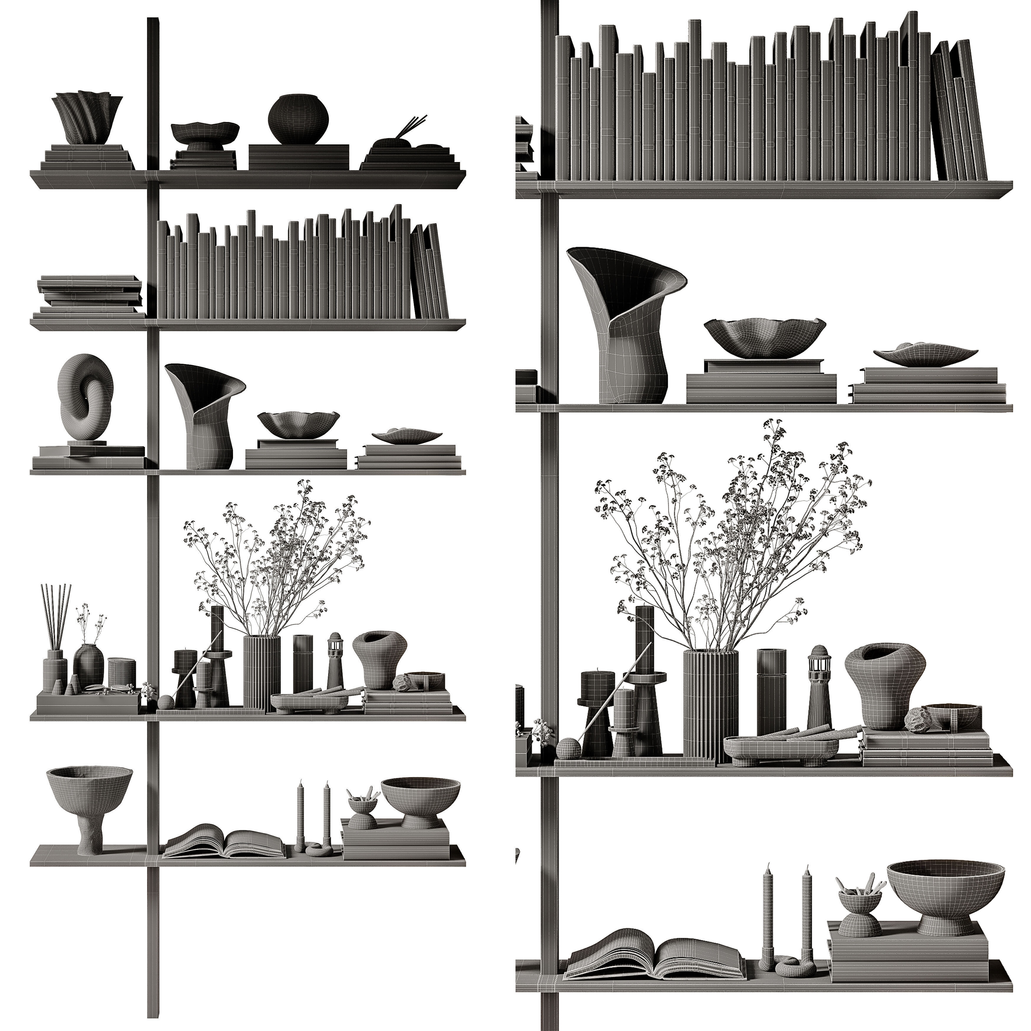 rack Minimalistic wooden shelving 07 3D model_6