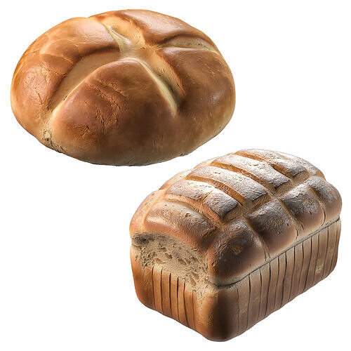 Bread set 2 3D model 2