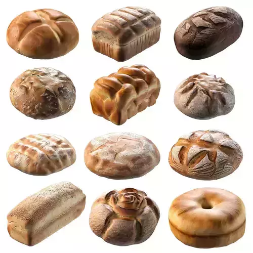 Bread set 2 3D model