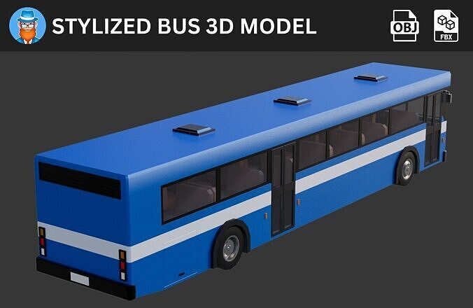 Stylized Bus 3D Model 3D model 2
