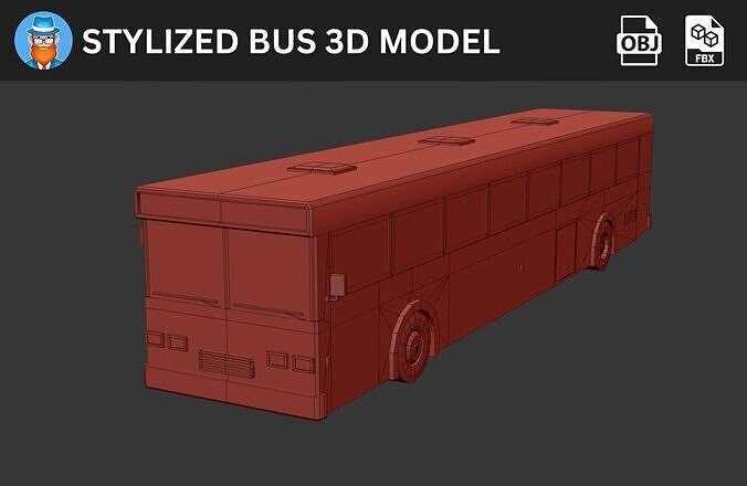 Stylized Bus 3D Model 3D model 4