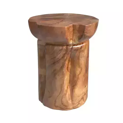 Teak Natural Round Bathroom Stool Mermelada Estudio