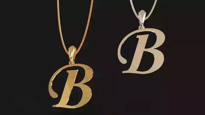 Letter B NECKLACE 3D print model