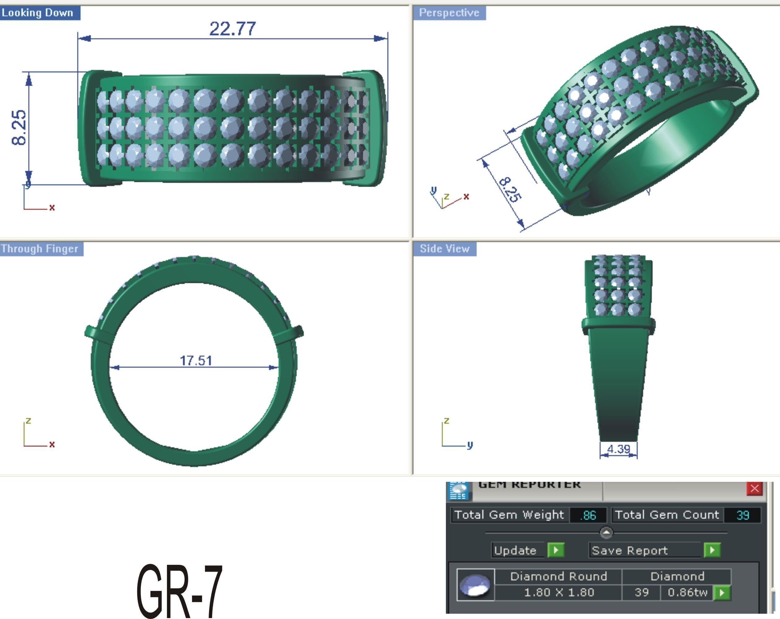 Jewelry 3D Models with render and 3dm stl - R-3893 3D print model_4