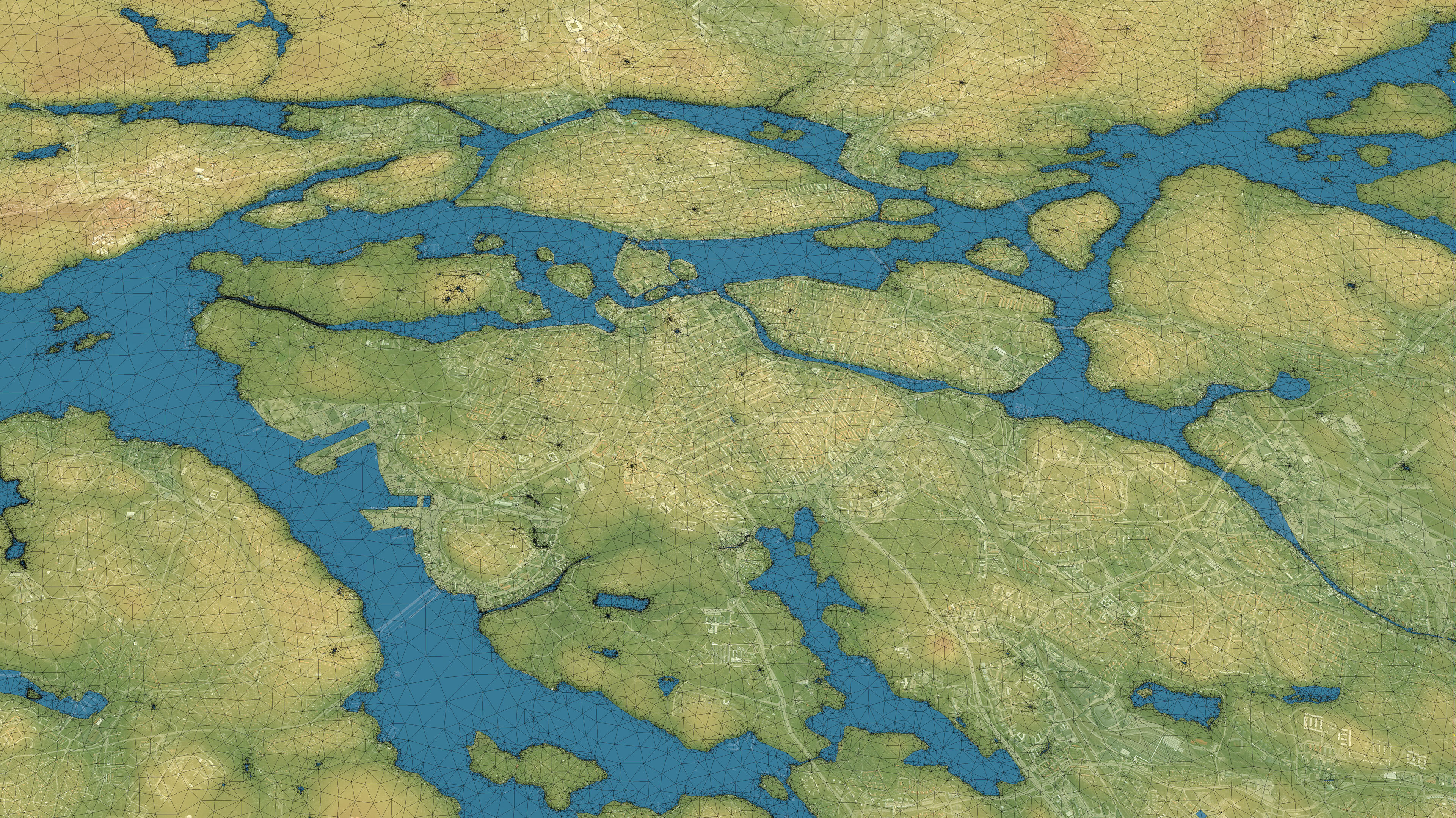 Stockholm - Topography Terrain Low-poly 3D model_37