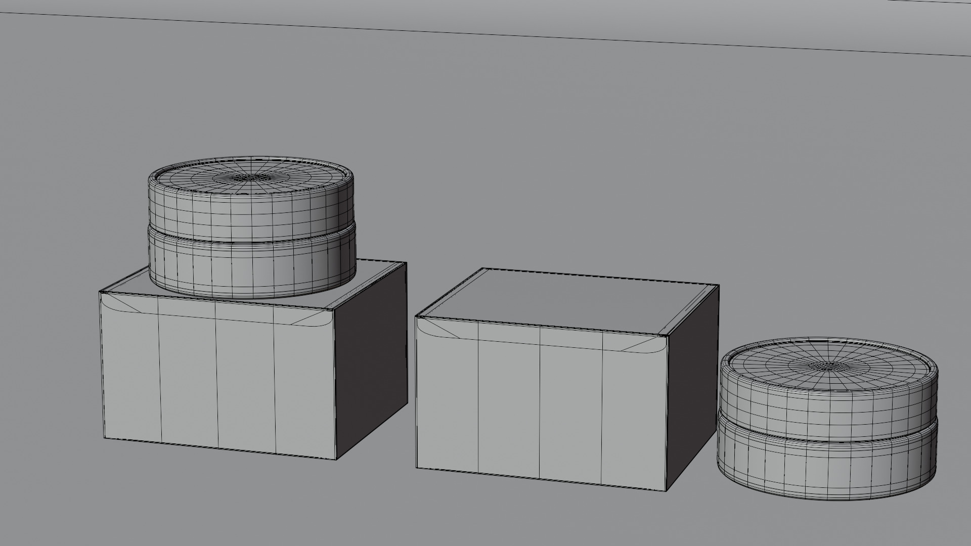 Cosmetic jar and box 3D model_8