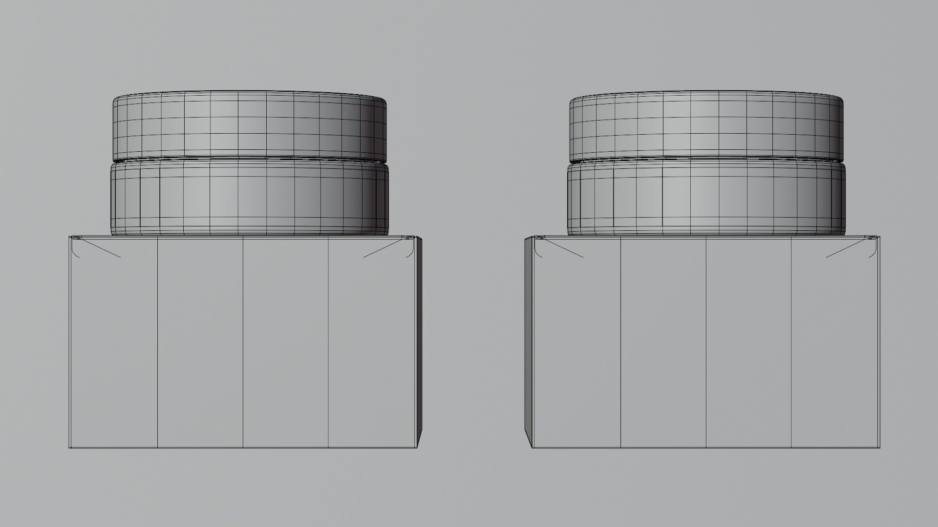 Cosmetic jar and box 3D model_5