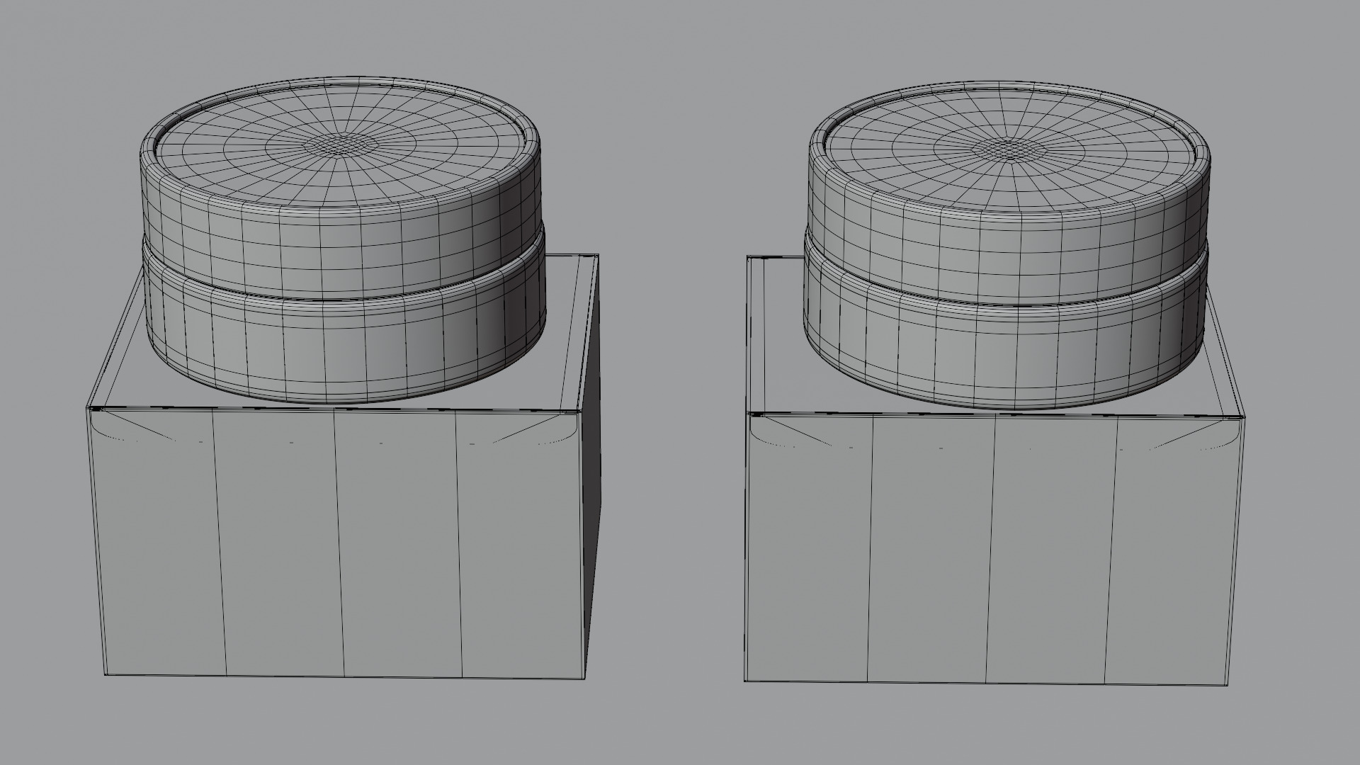 Cosmetic jar and box 3D model_6