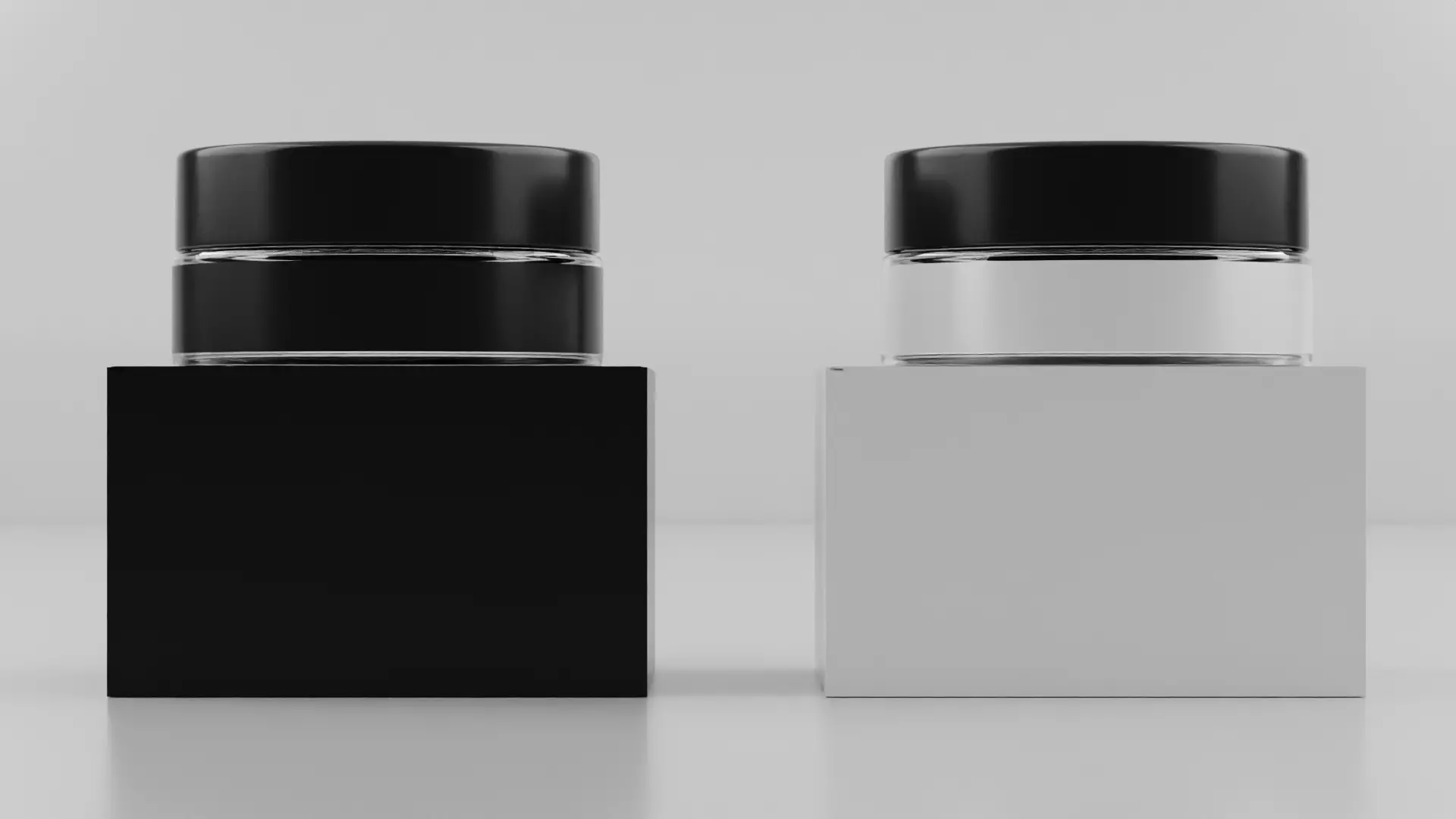 Cosmetic jar and box 3D model_0