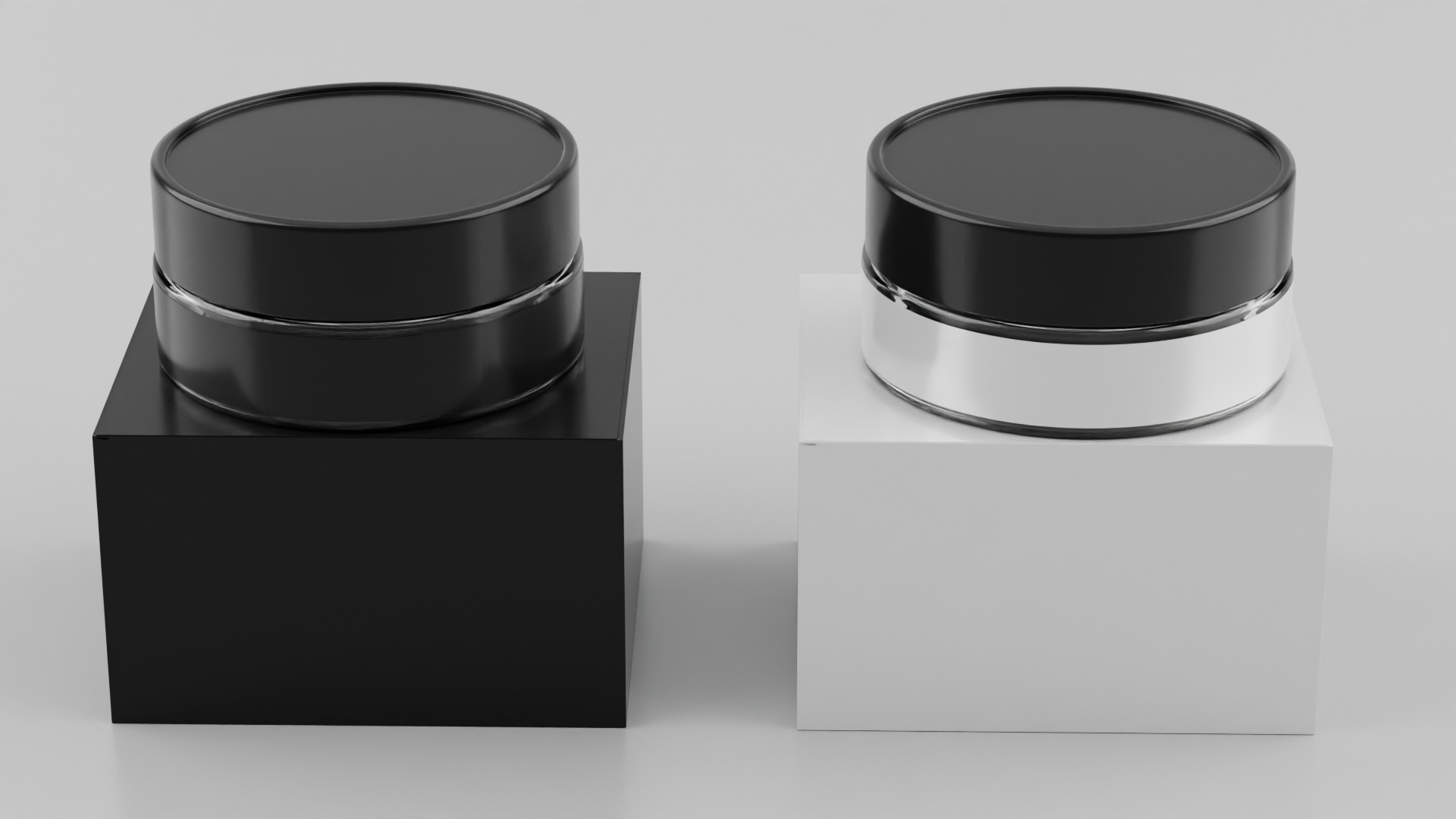 Cosmetic jar and box 3D model_1
