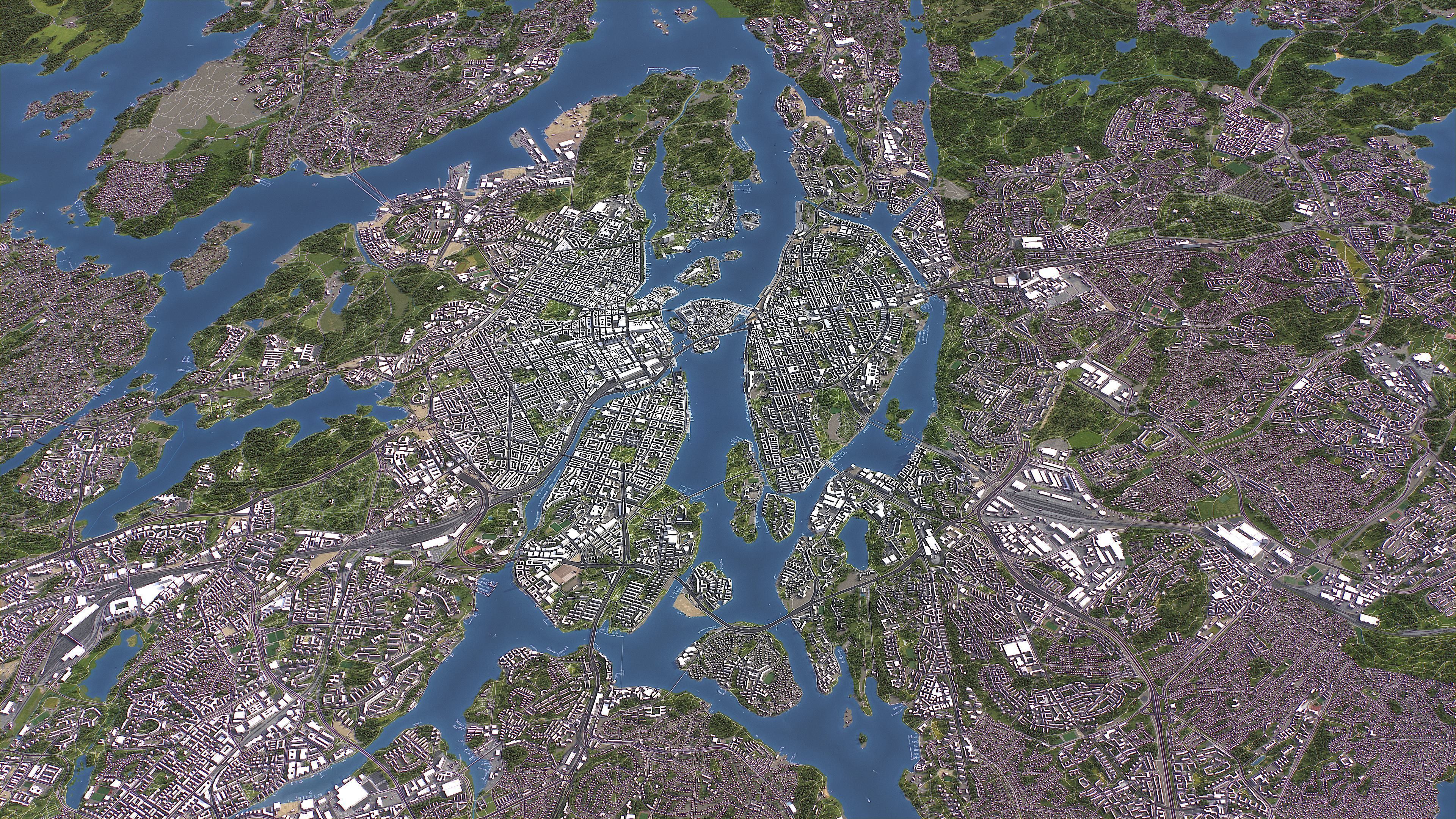 Stockholm - Topography Terrain 3D City 3D Model Collection_25