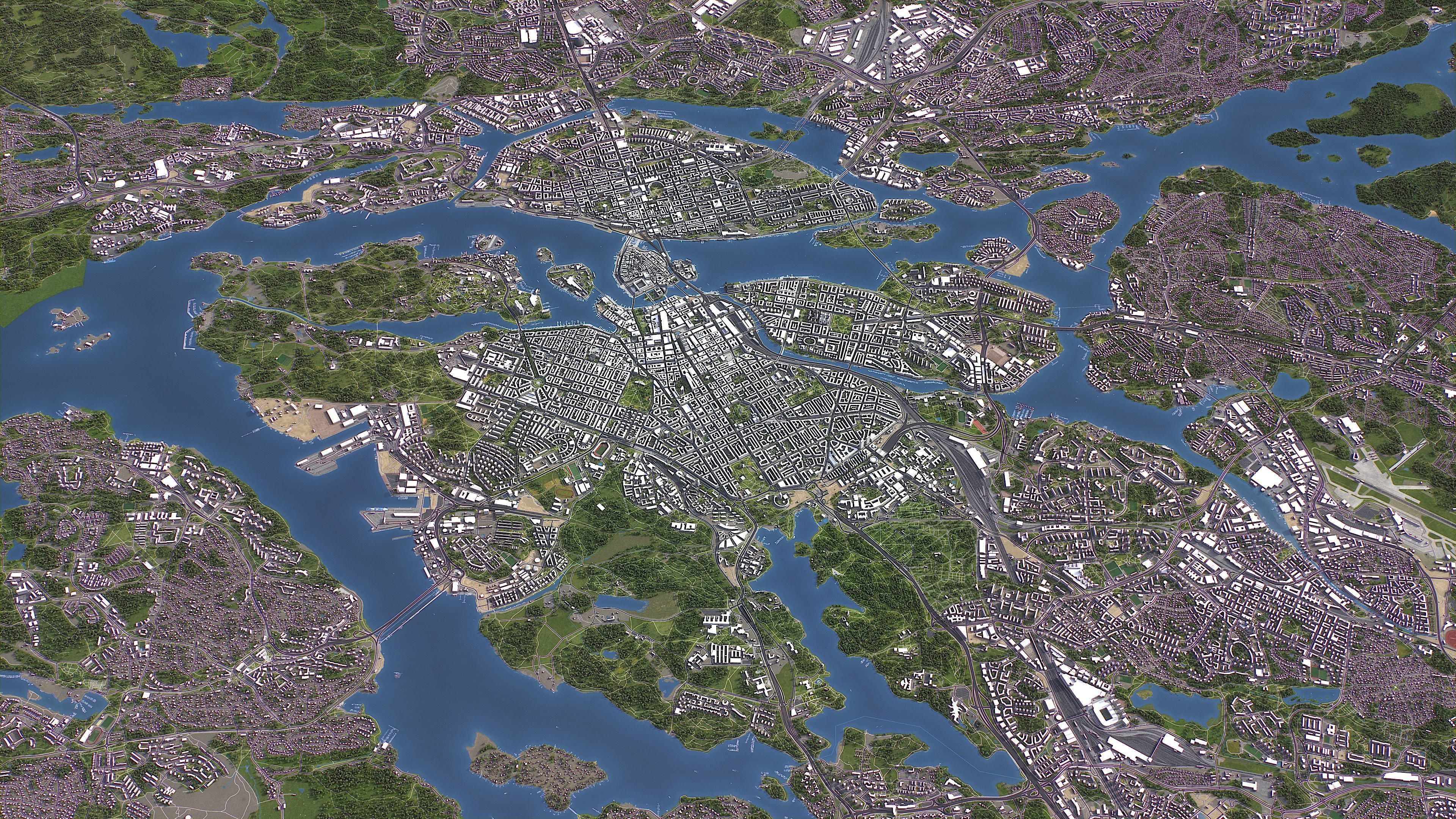 Stockholm - Topography Terrain 3D City 3D Model Collection_29