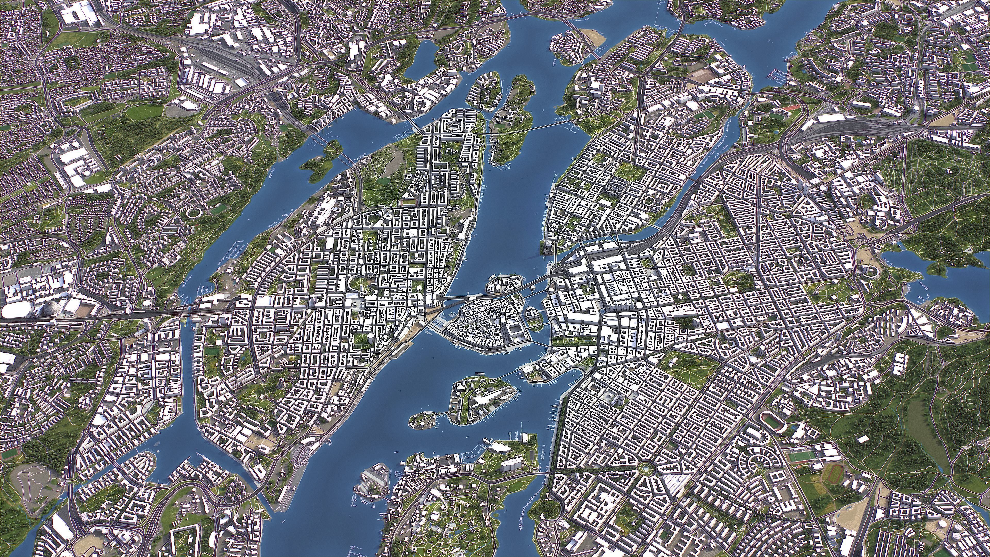 Stockholm - Topography Terrain 3D City 3D Model Collection_10