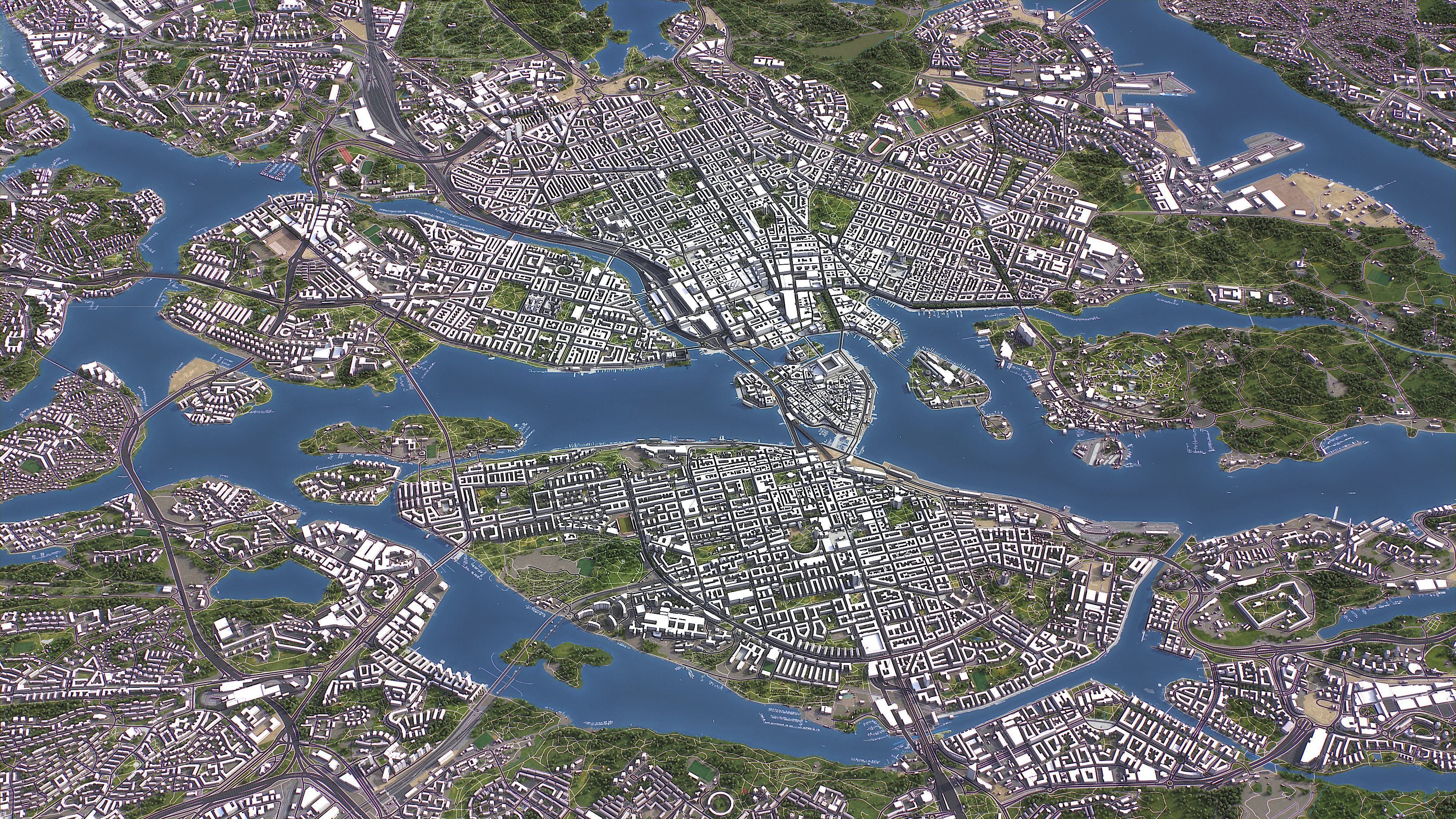 Stockholm - Topography Terrain 3D City 3D Model Collection_1